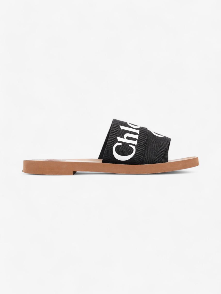 Chloe Woody Sandals Black / White Canvas EU 38 UK 5 Image 1