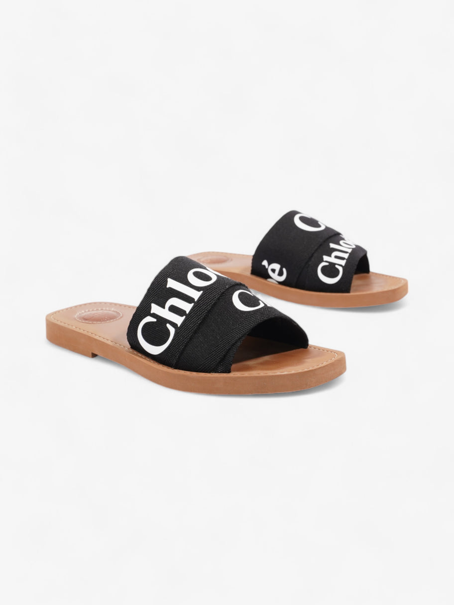 Chloe Woody Sandals Black / White Canvas EU 38 UK 5 Image 2