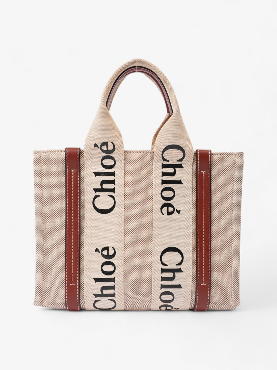 Chloe Woody Tote Beige Cotton Small Image 1