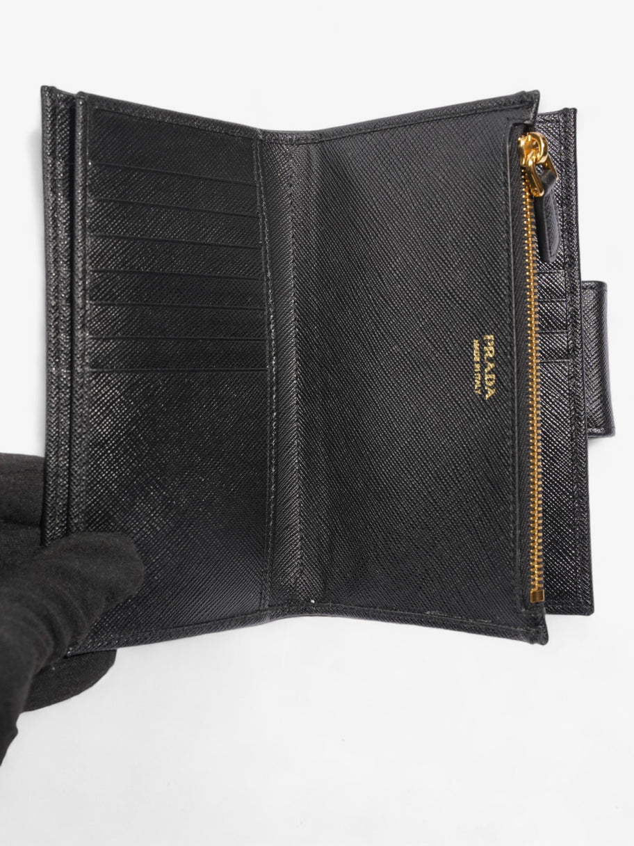 Prada Fold Up Wallet Black Saffiano Leather Image 8