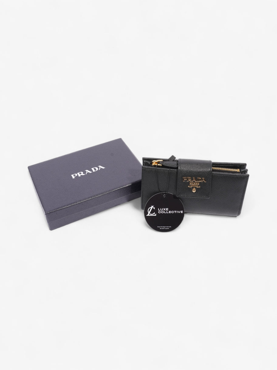 Prada Fold Up Wallet Black Saffiano Leather Image 9