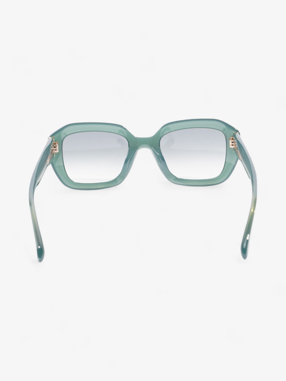 Isabel Marant Etoile Rectangular Framed Sunglasses Green Acetate 145mm Image 3