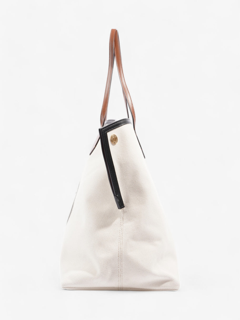 Burberry Society Tote White / Black / Brown Canvas Large Image 14