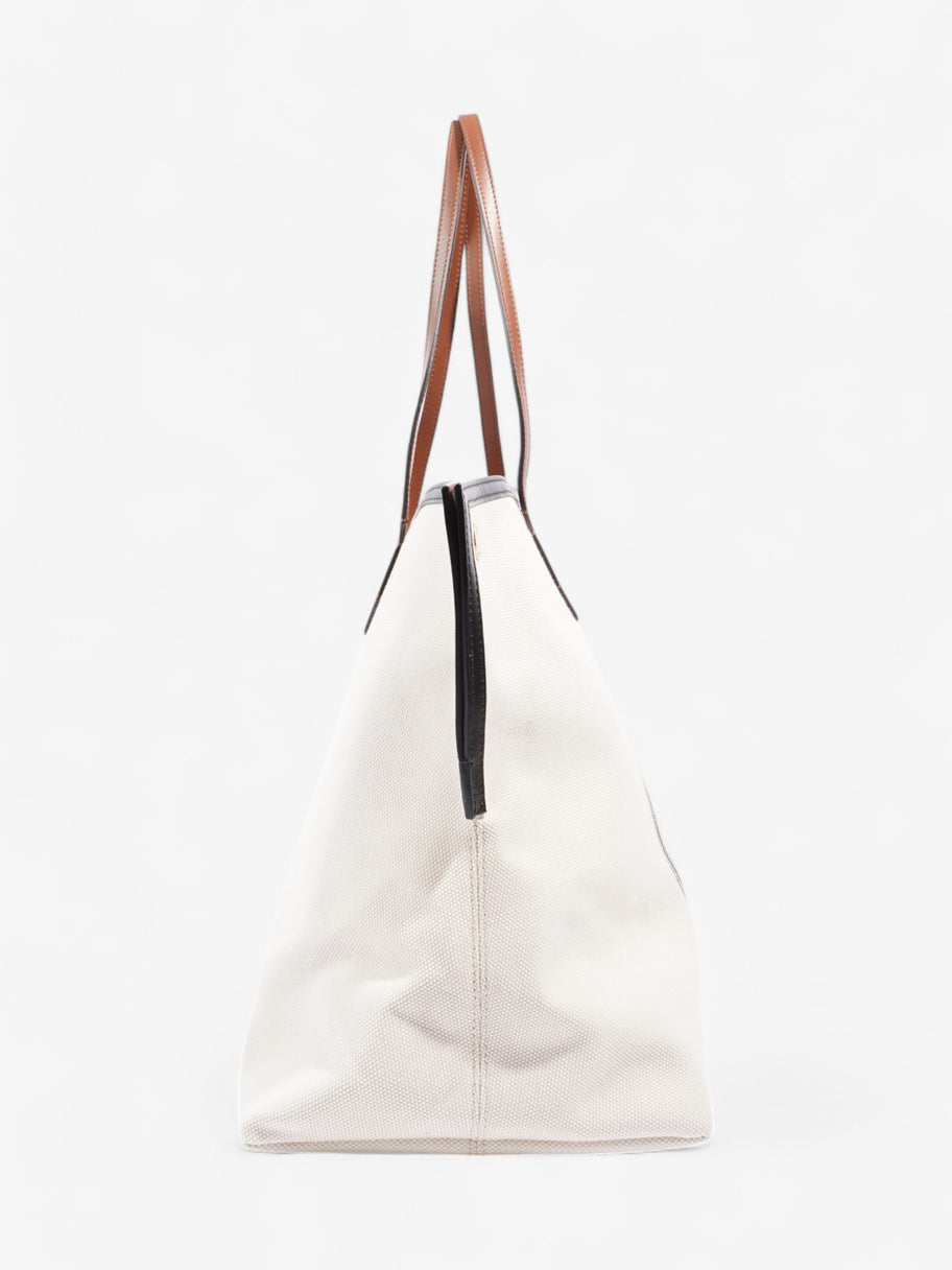 Burberry Society Tote White / Black / Brown Canvas Large Image 16