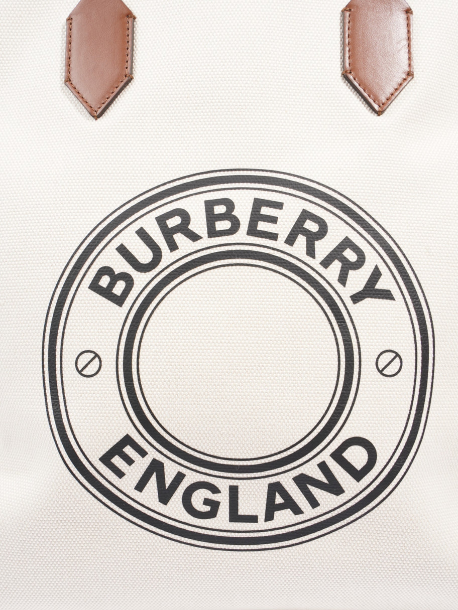 Burberry Society Tote White / Black / Brown Canvas Large Image 18