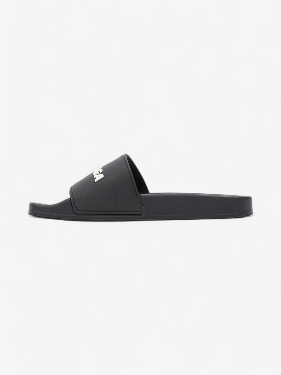 Balenciaga Logo Pool Slide Black / White Rubber EU 40 UK 7 Image 3