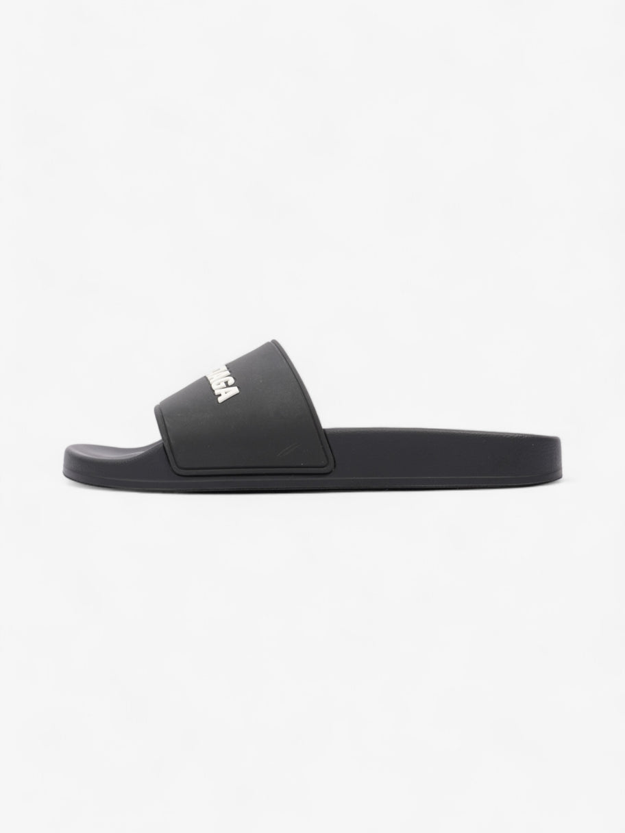 Balenciaga Logo Pool Slide Black / White Rubber EU 40 UK 7 Image 5