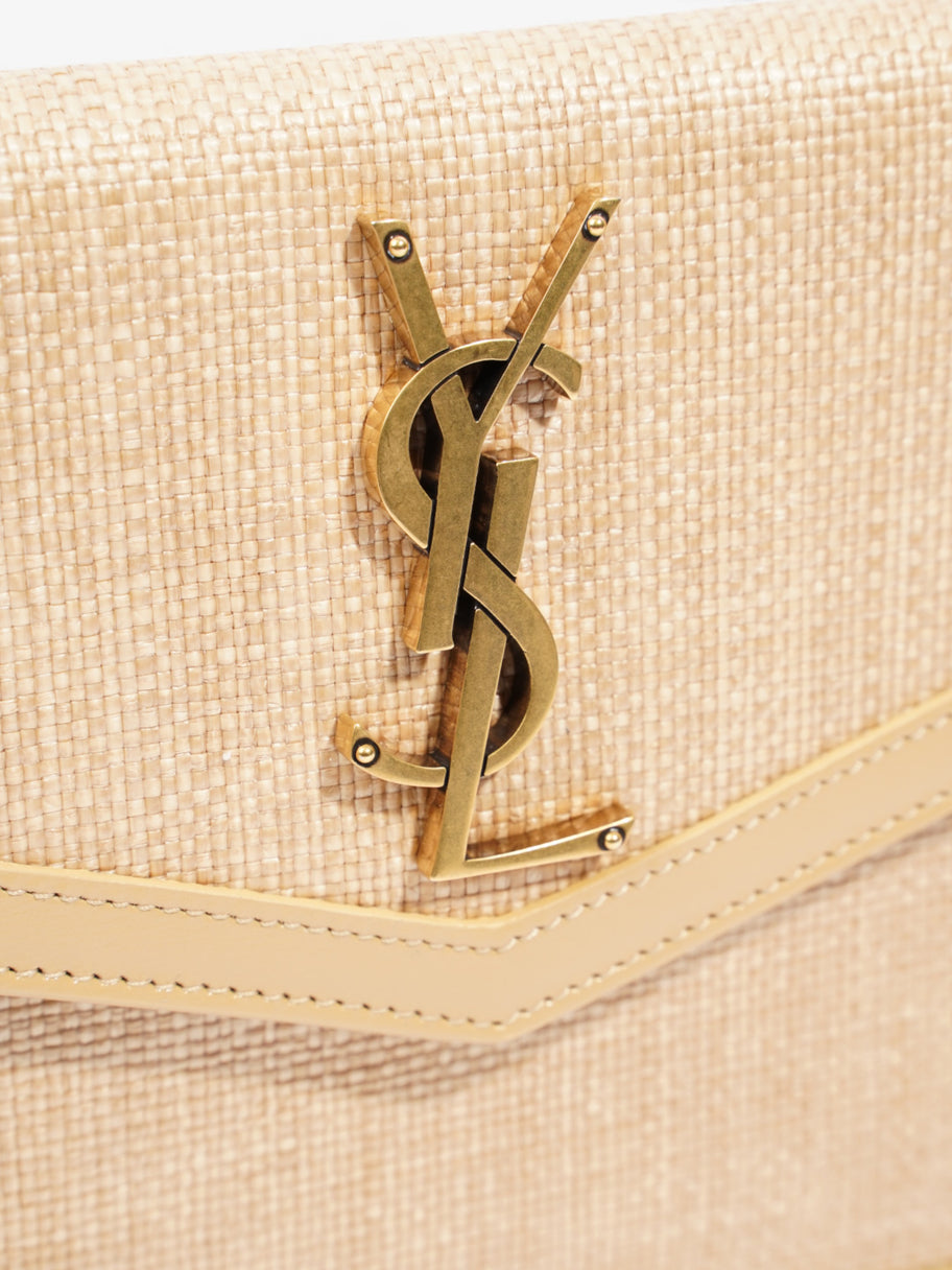 Saint Laurent Uptown Clutch Beige Raffia Image 7