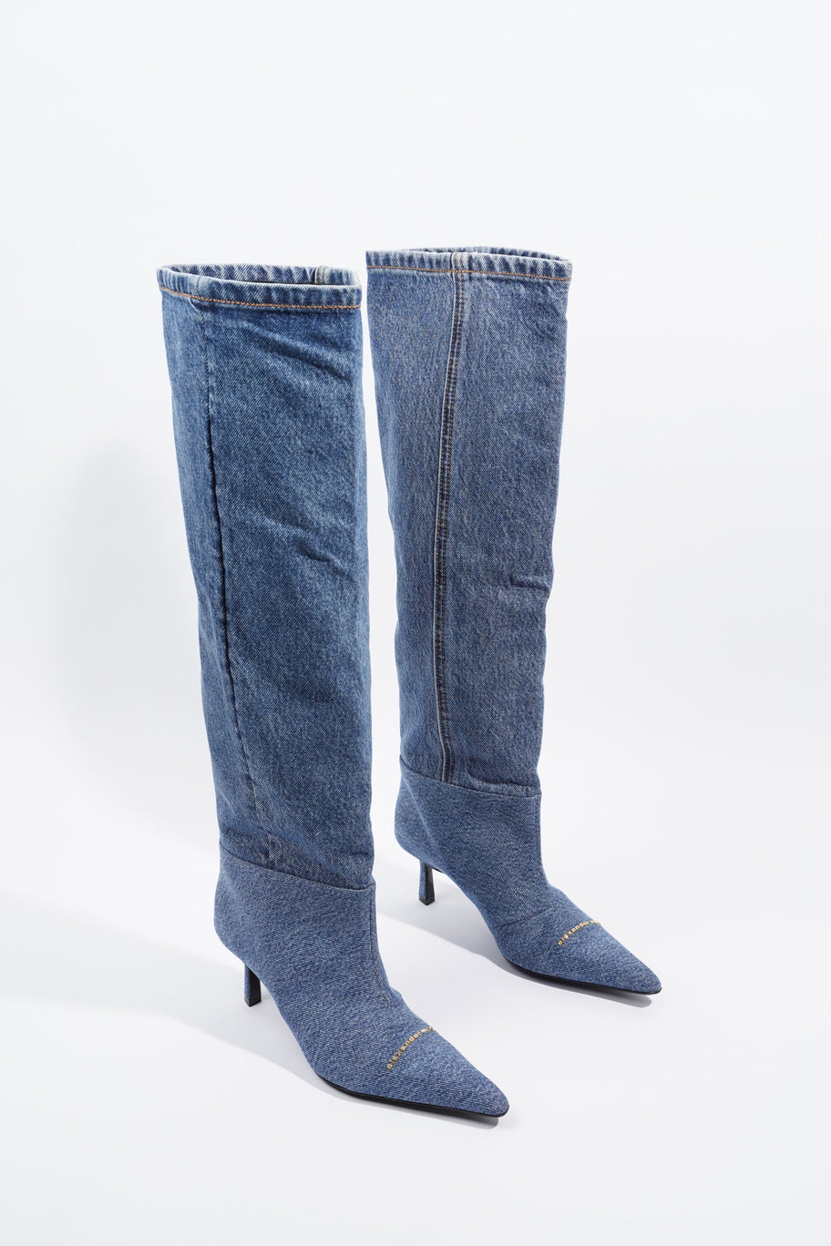 Alexander Wang Womens Viola 65 Slouch Boot Washed Denim EU 36 / UK 3 Image 2