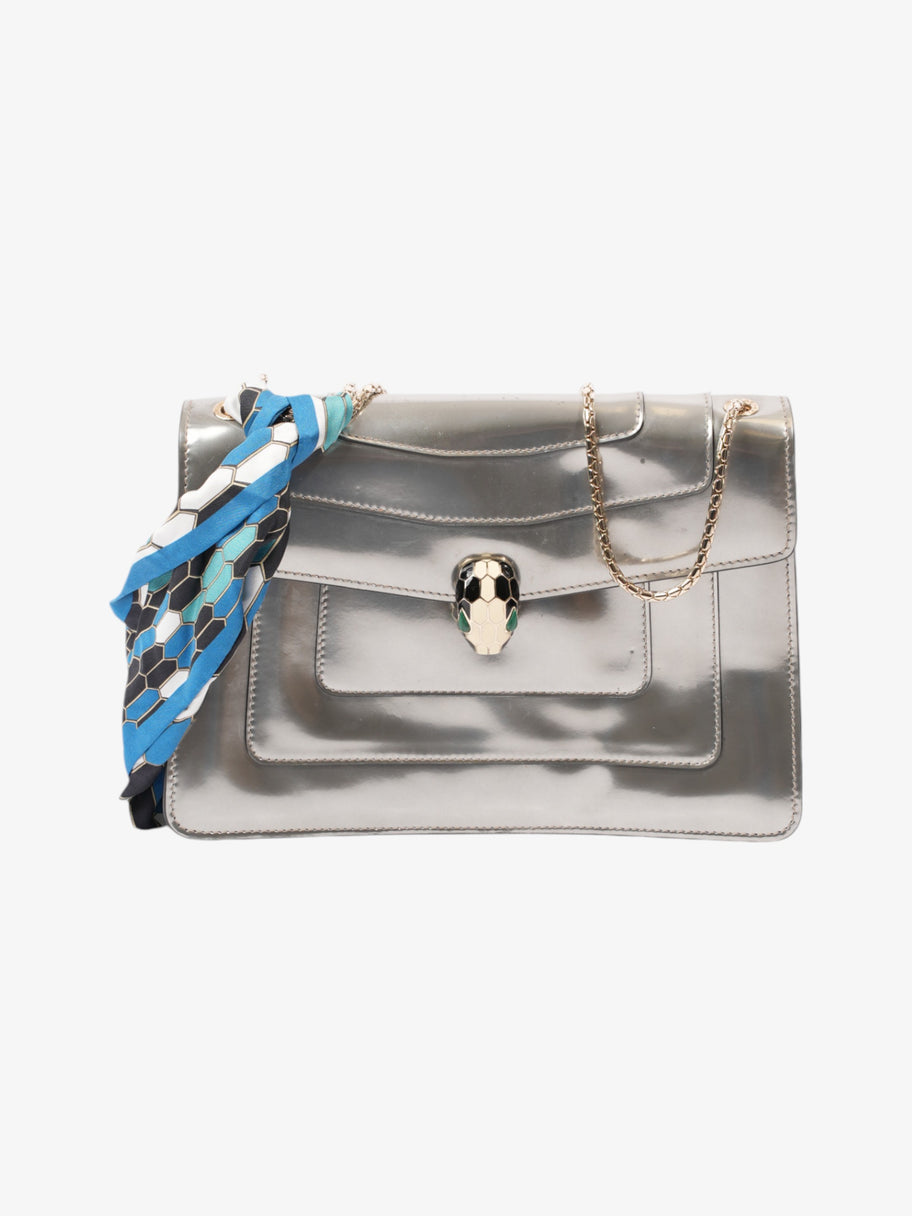 Bvlgari Serpenti Forever Bag Silver Patent Leather Image 1