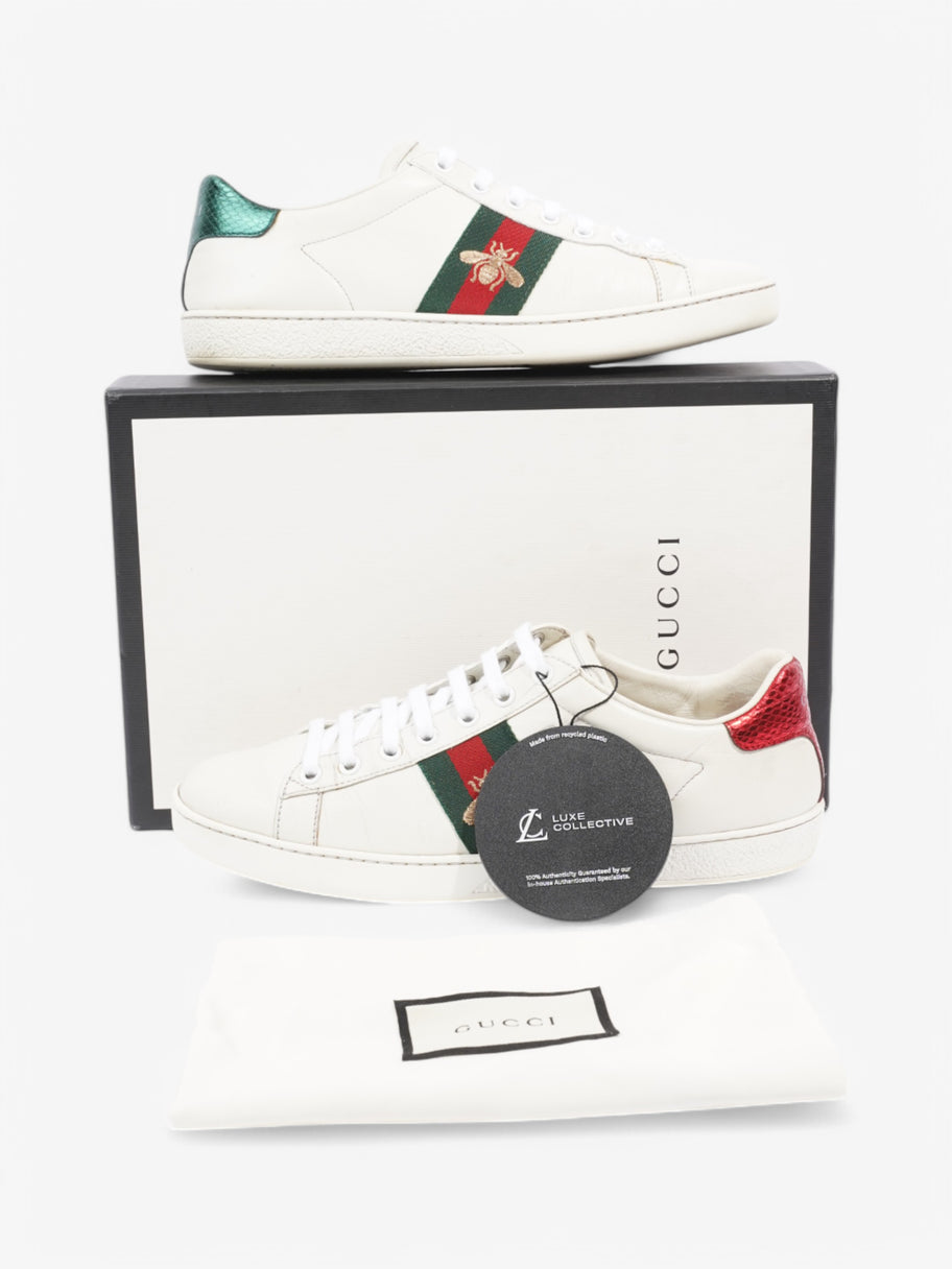 Gucci Ace Embroidered Bee Sneakers  White  / Green / Red Leather EU 38.5 UK 5.5 Image 10