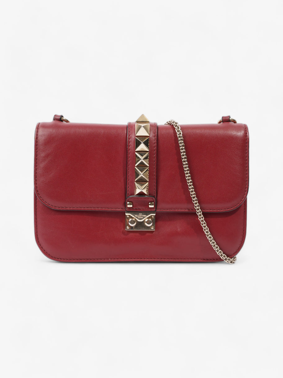 Valentino Rockstud Medium Glam Lock Flap Burgundy Leather Image 1