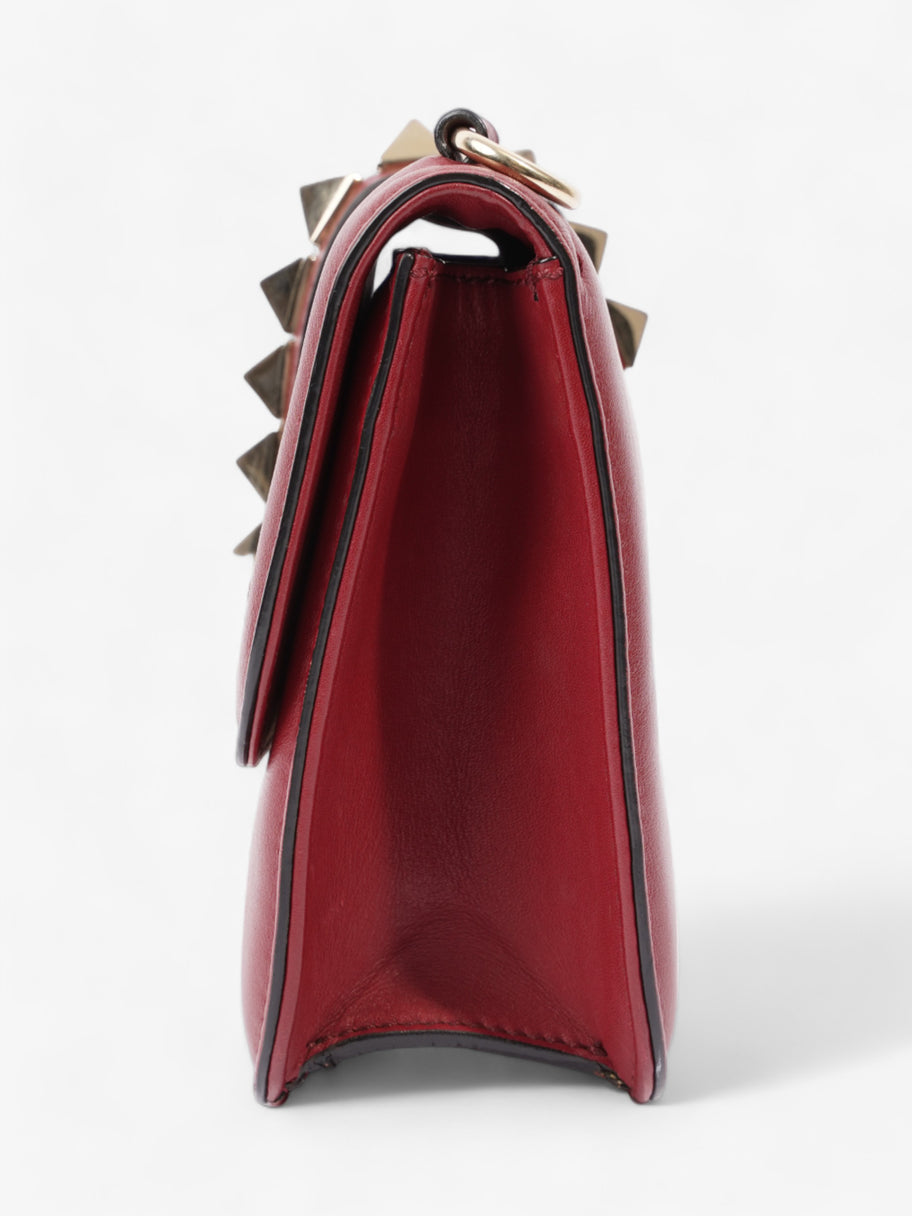 Valentino Rockstud Medium Glam Lock Flap Burgundy Leather Image 3