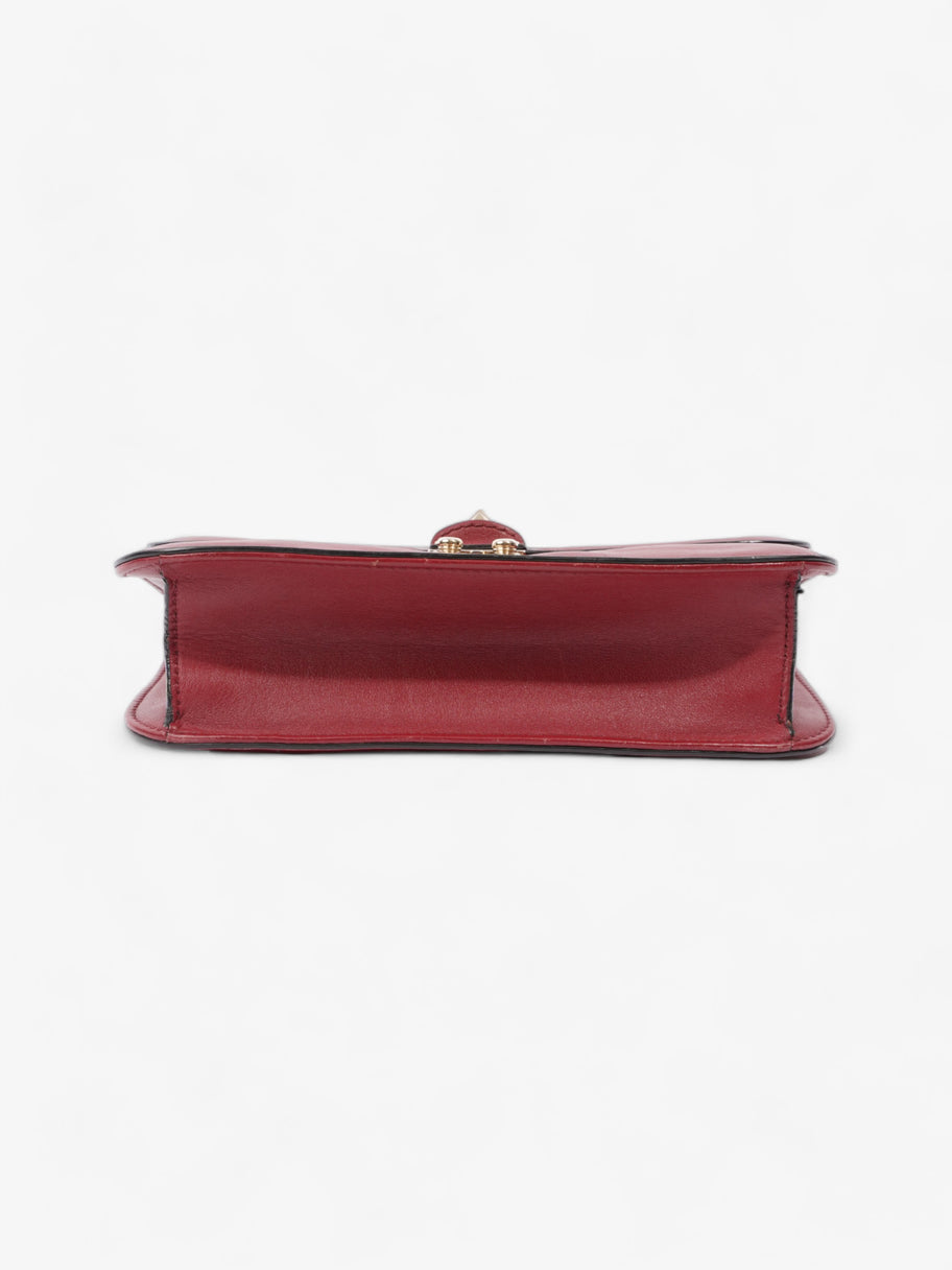 Valentino Rockstud Medium Glam Lock Flap Burgundy Leather Image 6