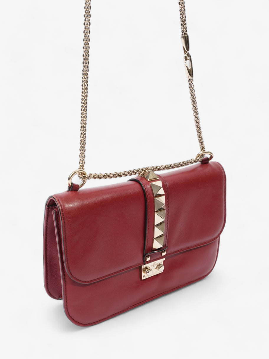 Valentino Rockstud Medium Glam Lock Flap Burgundy Leather Image 7