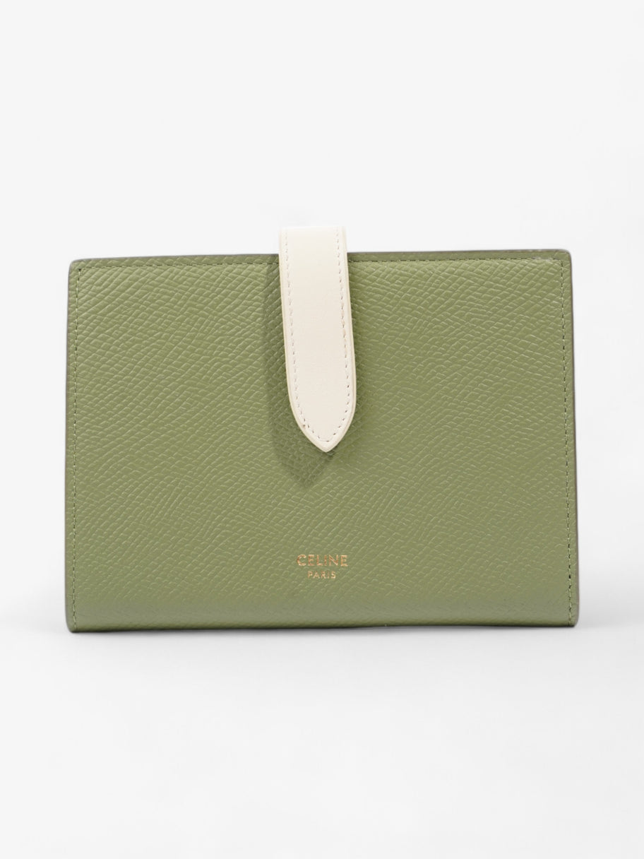 Celine Strap Wallet Green / Cream Leather Image 1