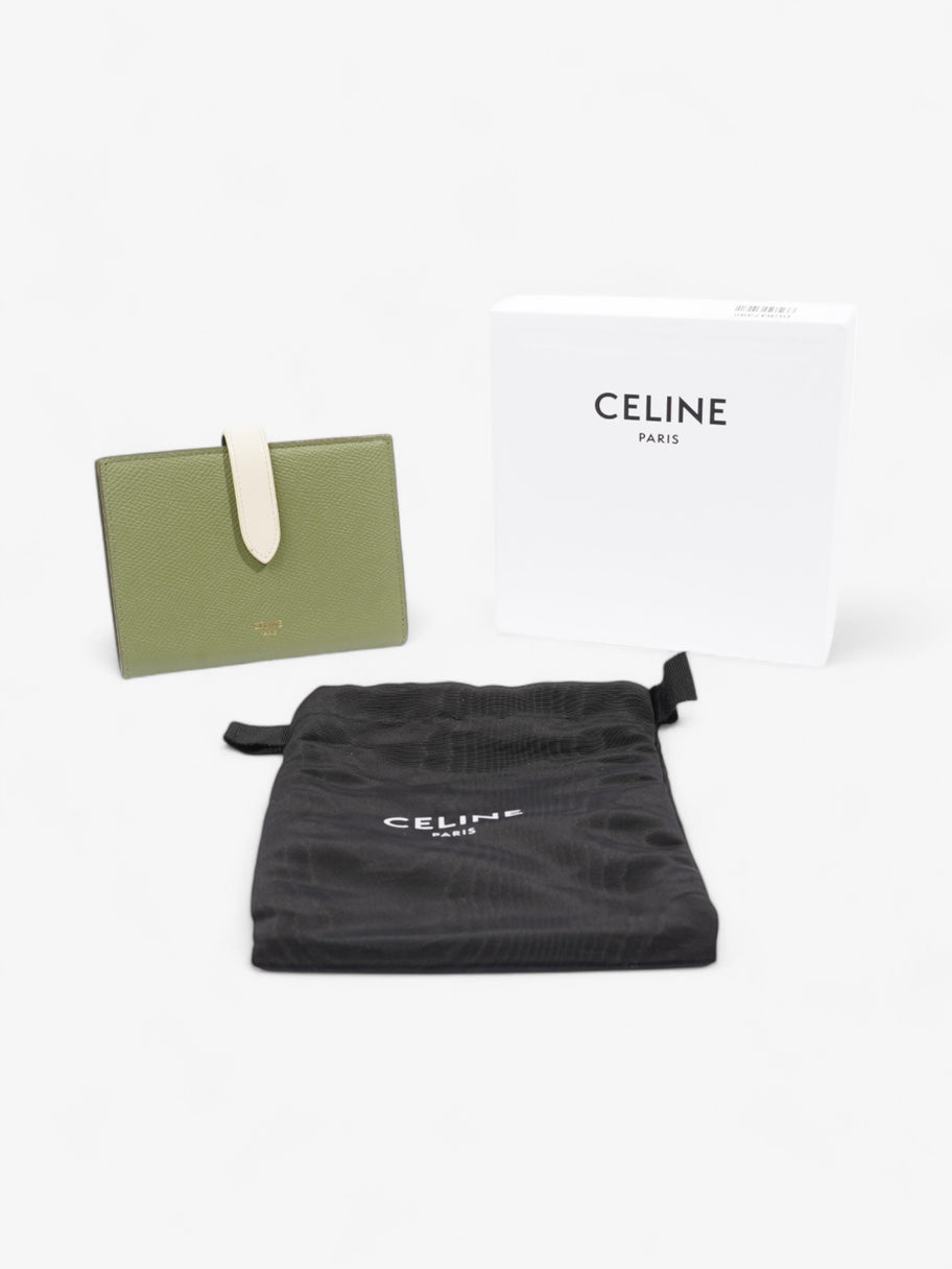 Celine Strap Wallet Green / Cream Leather Image 7