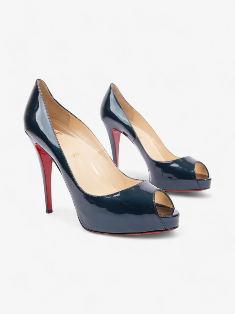  Christian Louboutin Very Prive 120mm Midnight Blue Patent Leather EU 41 UK 8