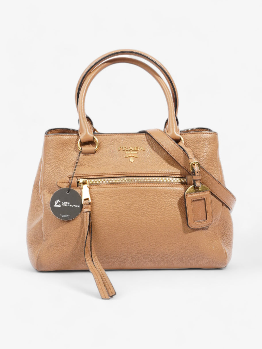 Prada Vitello Phoenix Tote Tan Leather Image 8