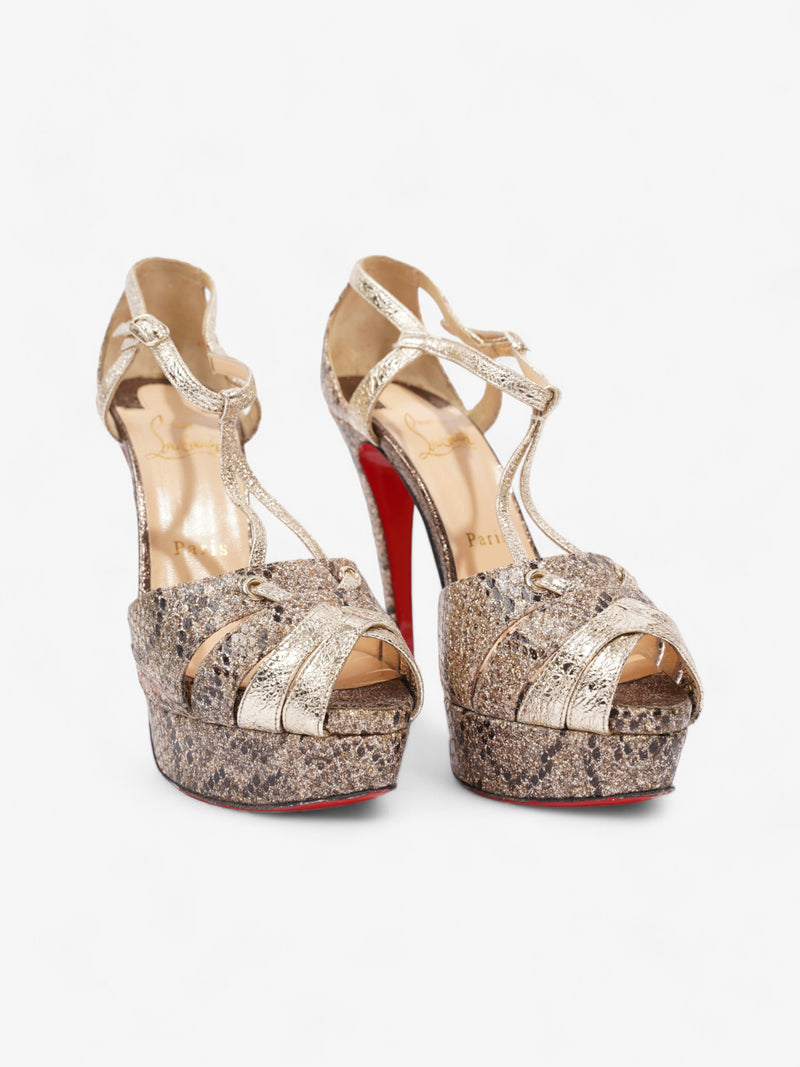  Christian Louboutin Glennalta 150 Gold Glitter EU 38.5 UK 5.5