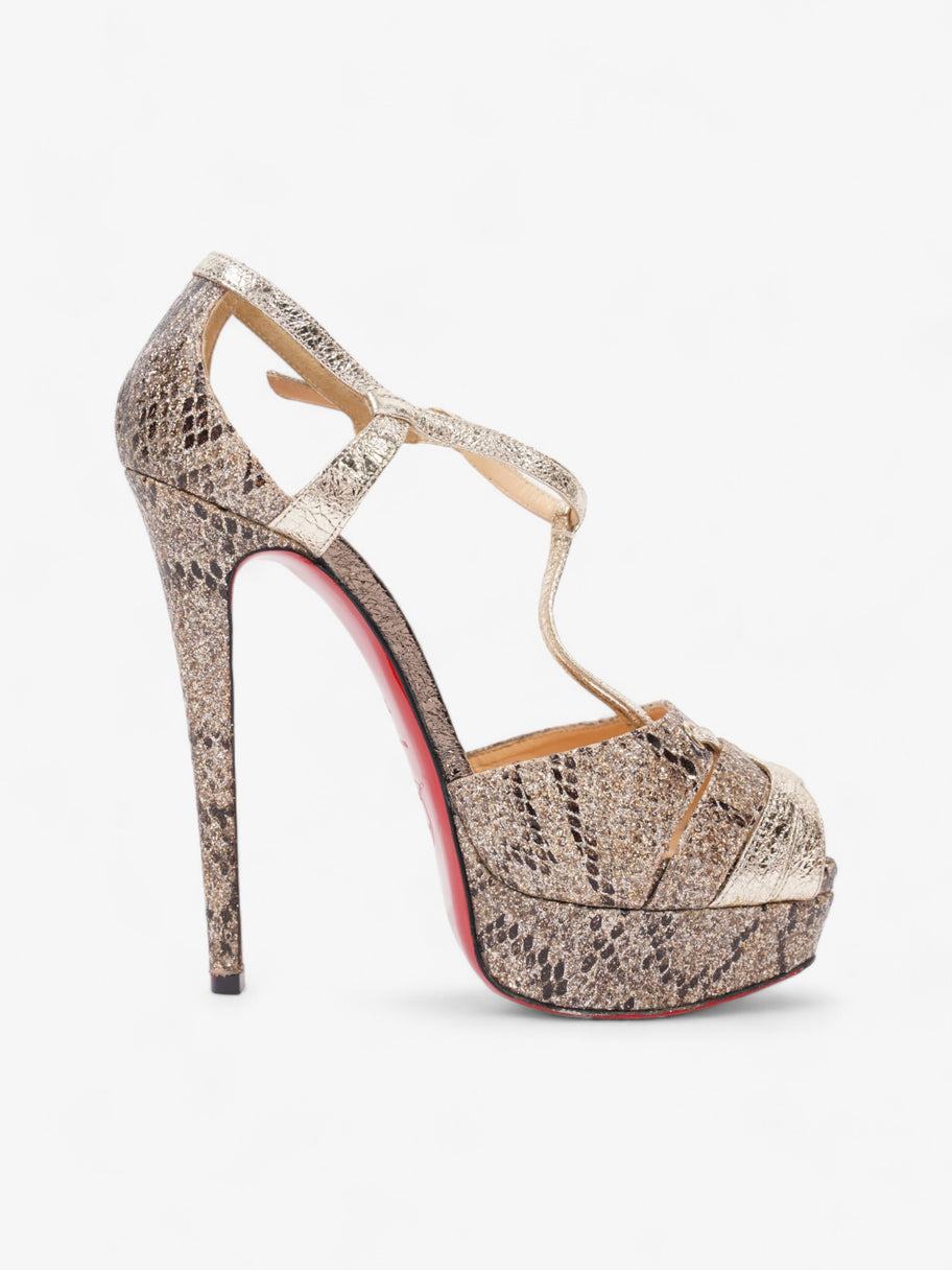 Christian Louboutin Glennalta 150 Gold Glitter EU 38.5 UK 5.5 Image 4