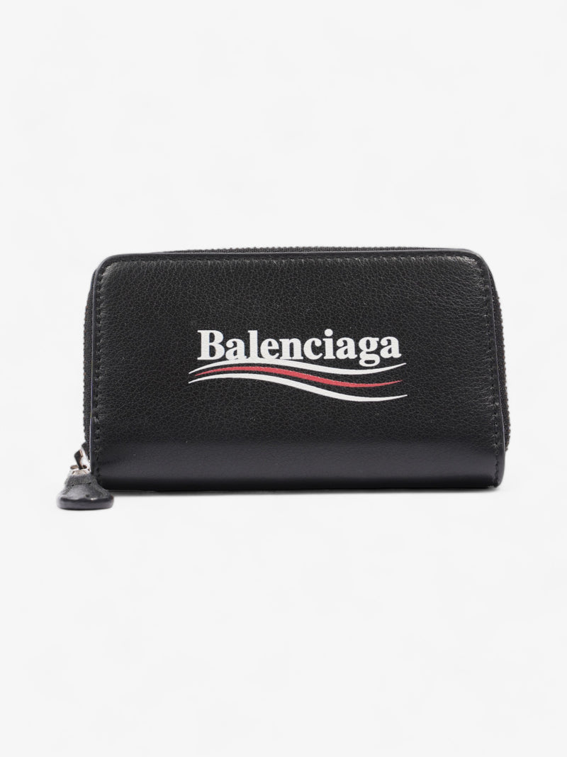  Balenciaga Logo Wallet Black Leather