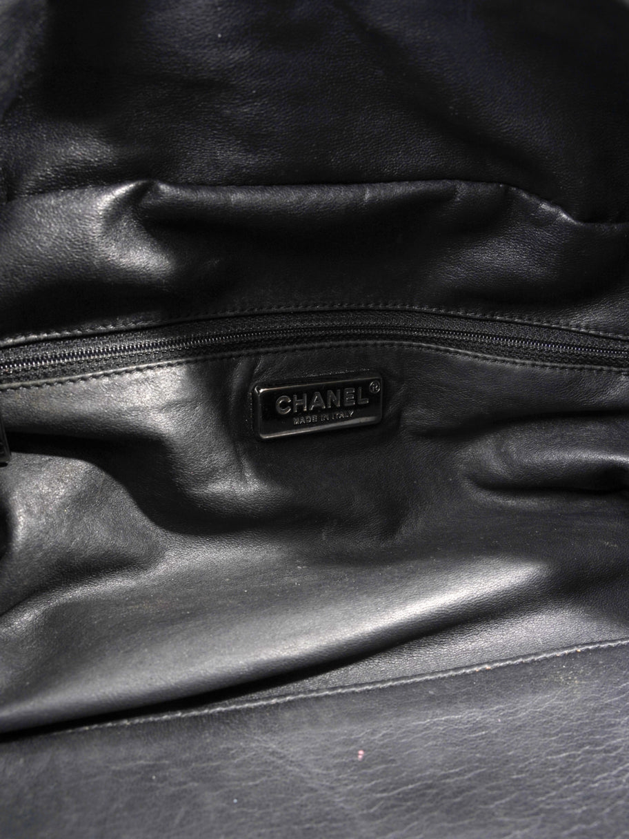 Chanel Luxe Ligne Bowling Bag Black Goatskin Leather Large Image 9