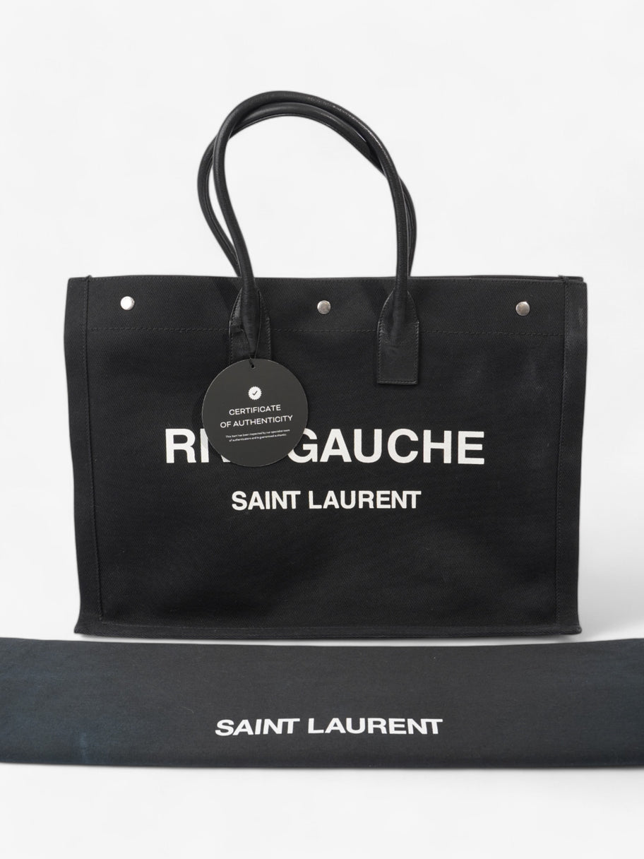 Saint Laurent Rive Gauche Black / White Cotton Large Image 16