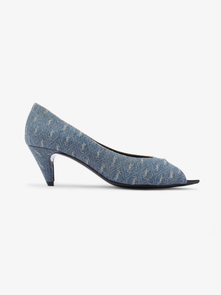 Saint Laurent Lola Monogram Denim Heels 50 Blue  Denim EU 36 UK 3 Image 1