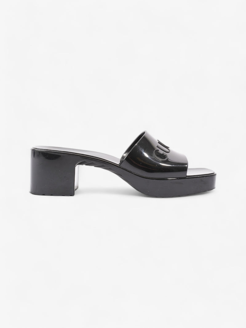  Logo Platform Slide Sandal 40mm Black Rubber EU 38 UK 5