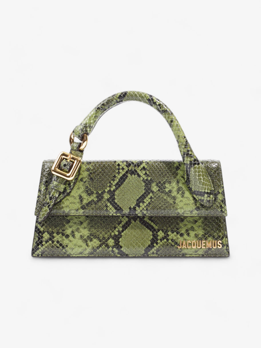 Jacquemus Le Chiquito Long Boucle Green Embossed Leather Image 1