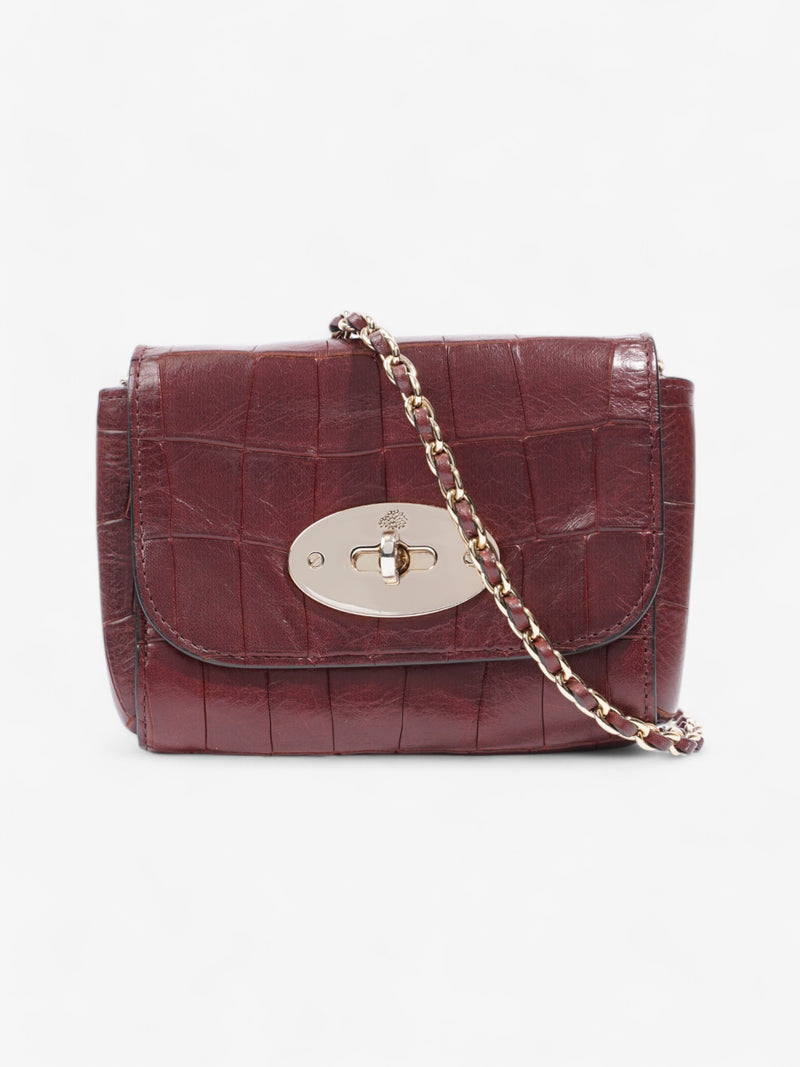  Mulberry Lily Burgundy Embossed Leather Mini