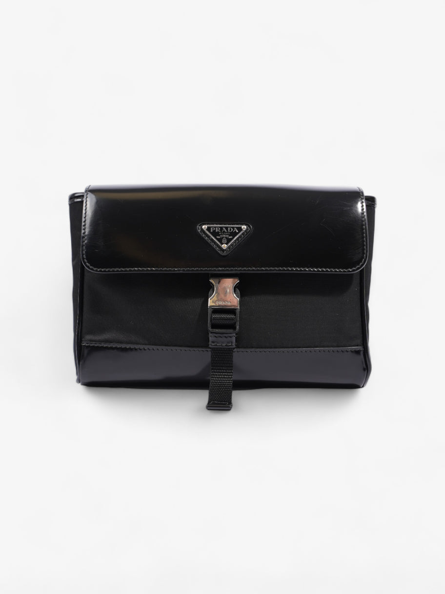 Prada Buckle-Flap Branded Messenger Black Re Nylon Image 1