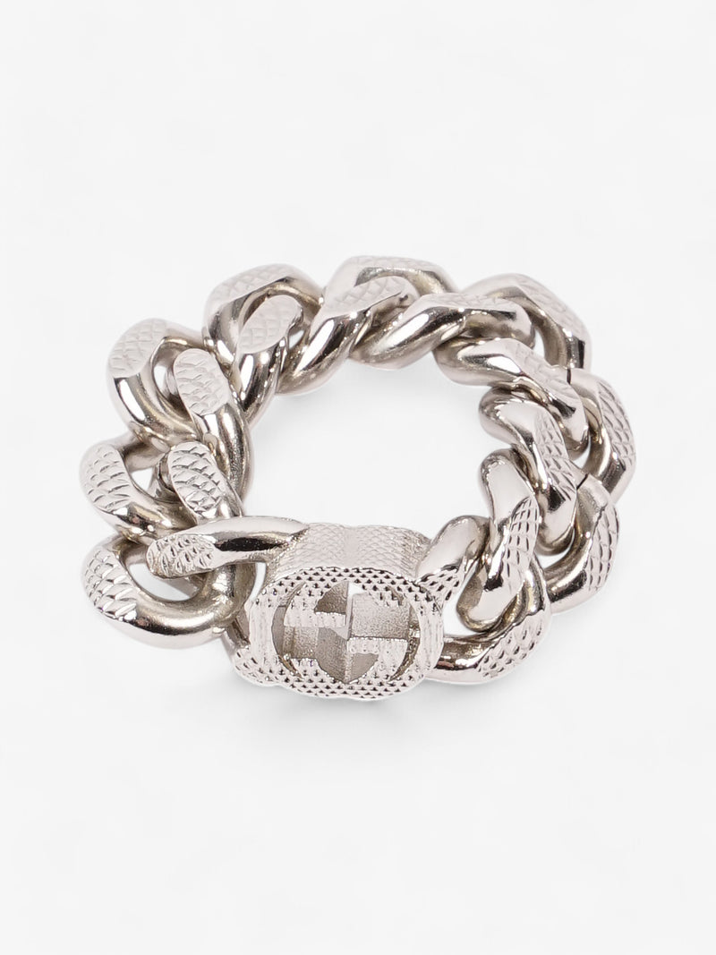  Gucci Interlocking G Gourmette Chain Ring Palladium Palladium Small (Circumference - 54mm)