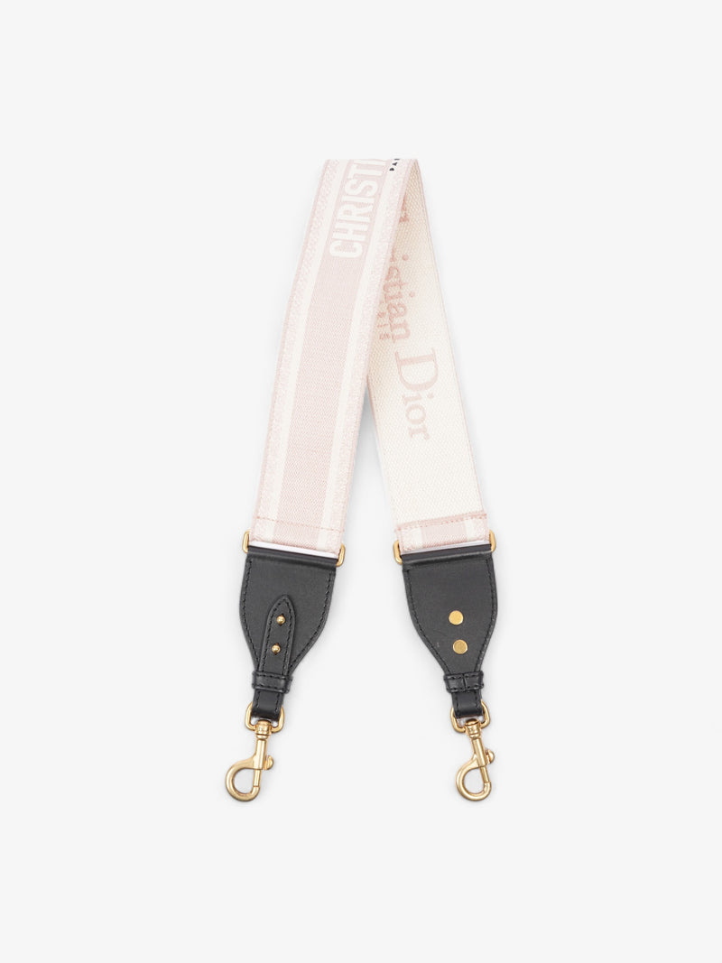  Christian Dior Embroidered Strap Pink / cream Canvas