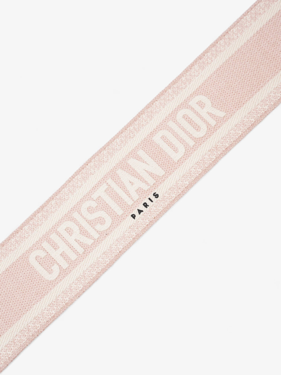 Christian Dior Embroidered Strap Pink / cream Canvas Image 3