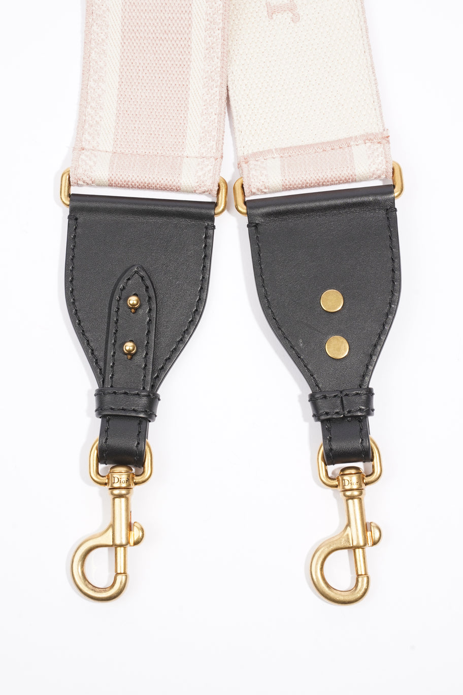 Christian Dior Embroidered Strap Pink / cream Canvas Image 4