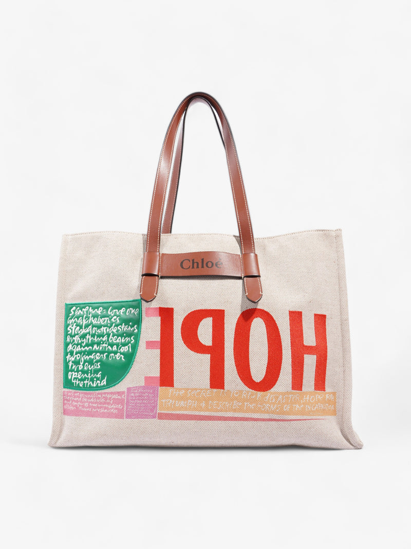  Corita Kent Tote Beige / Multicoloured Writing Canvas Large