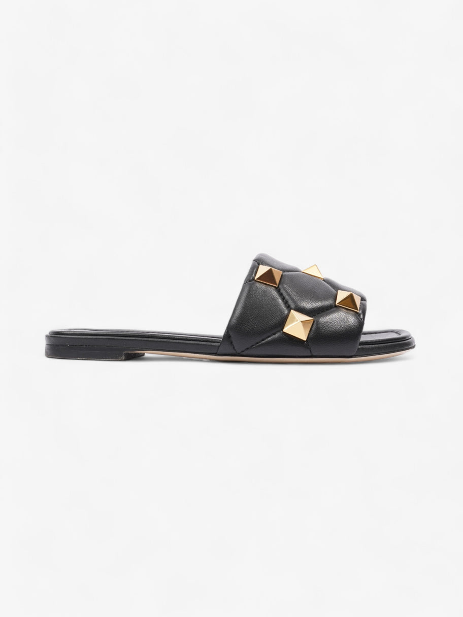 Valentino Rockstud Slides Black / Gold Leather EU 37 UK 4 Image 1