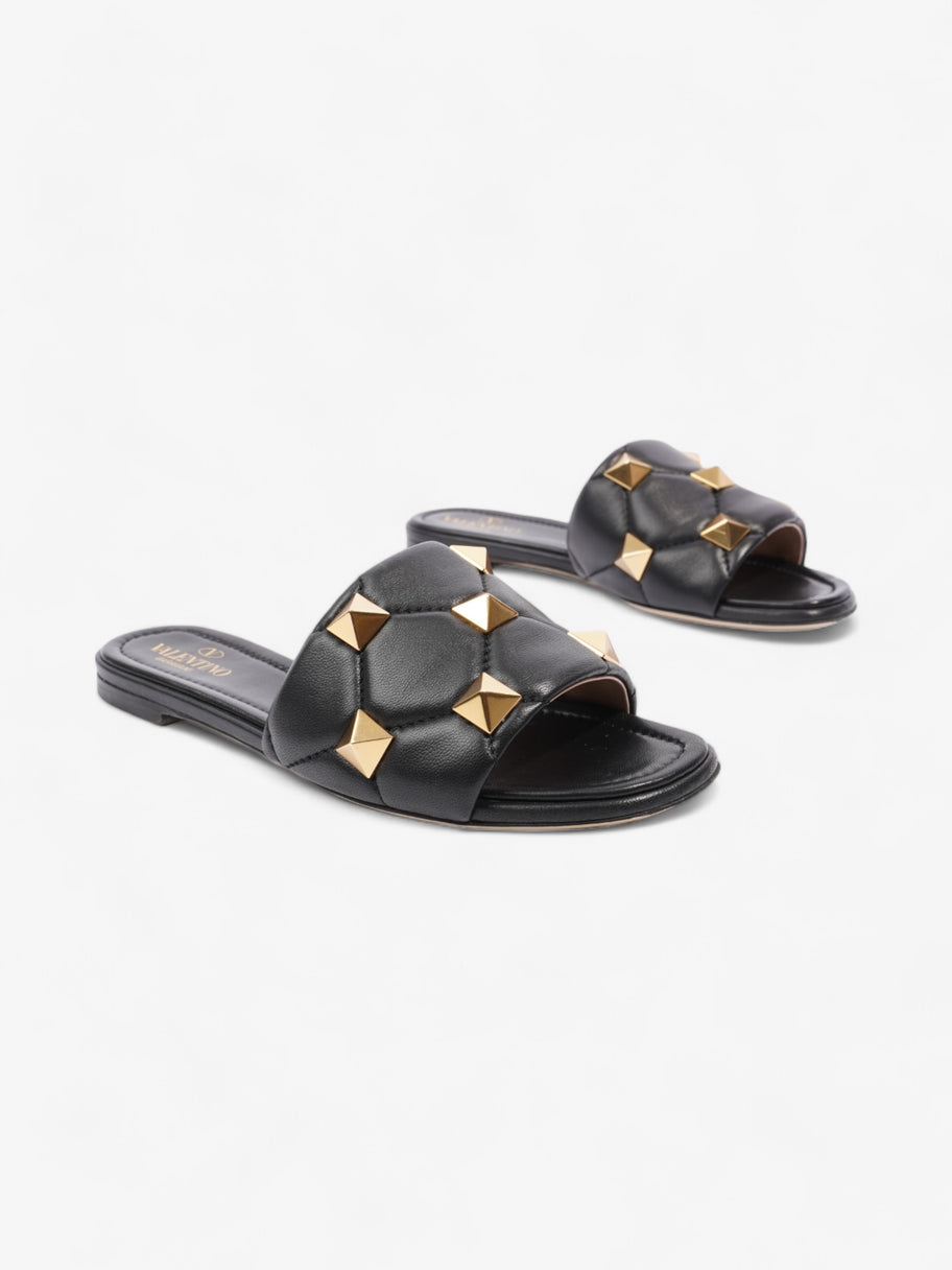 Valentino Rockstud Slides Black / Gold Leather EU 37 UK 4 Image 2