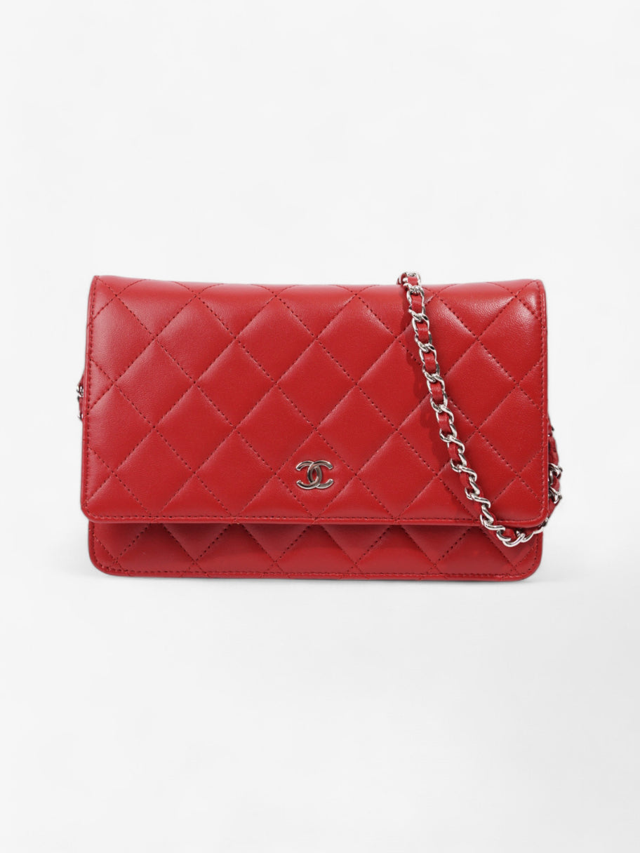 Chanel Wallet On Chain Red Lambskin Leather Image 1