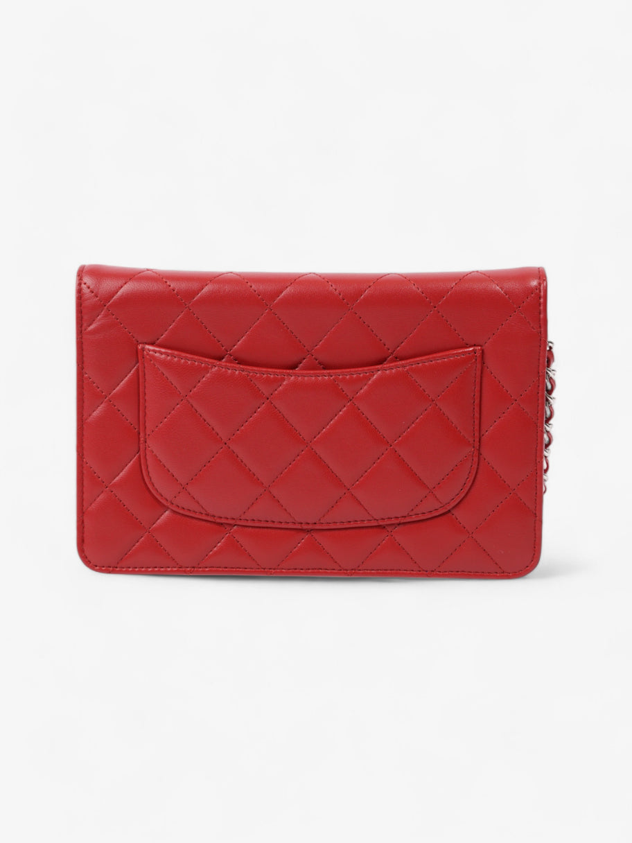 Chanel Wallet On Chain Red Lambskin Leather Image 4