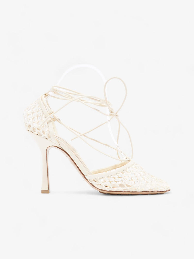  Bottega Veneta Mesh Trim Sandals 80 Cream Mesh EU 38 UK 5