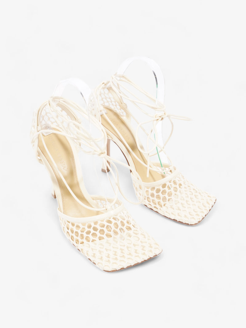  Bottega Veneta Mesh Trim Sandals 80 Cream Mesh EU 38 UK 5