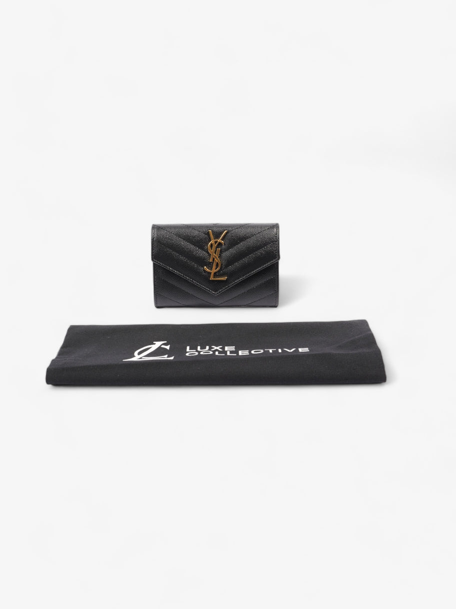 Saint Laurent Monogram Fold Wallet Black Matelasse Leather Image 6