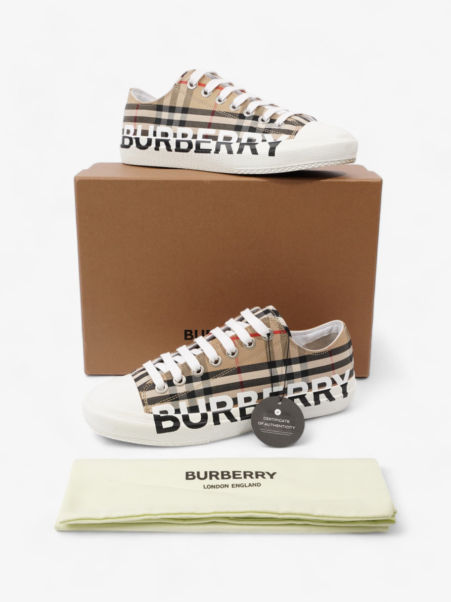 Burberry Larkhal Sneakers Beige Checkered / White Canvas EU 40 UK 7 Image 11