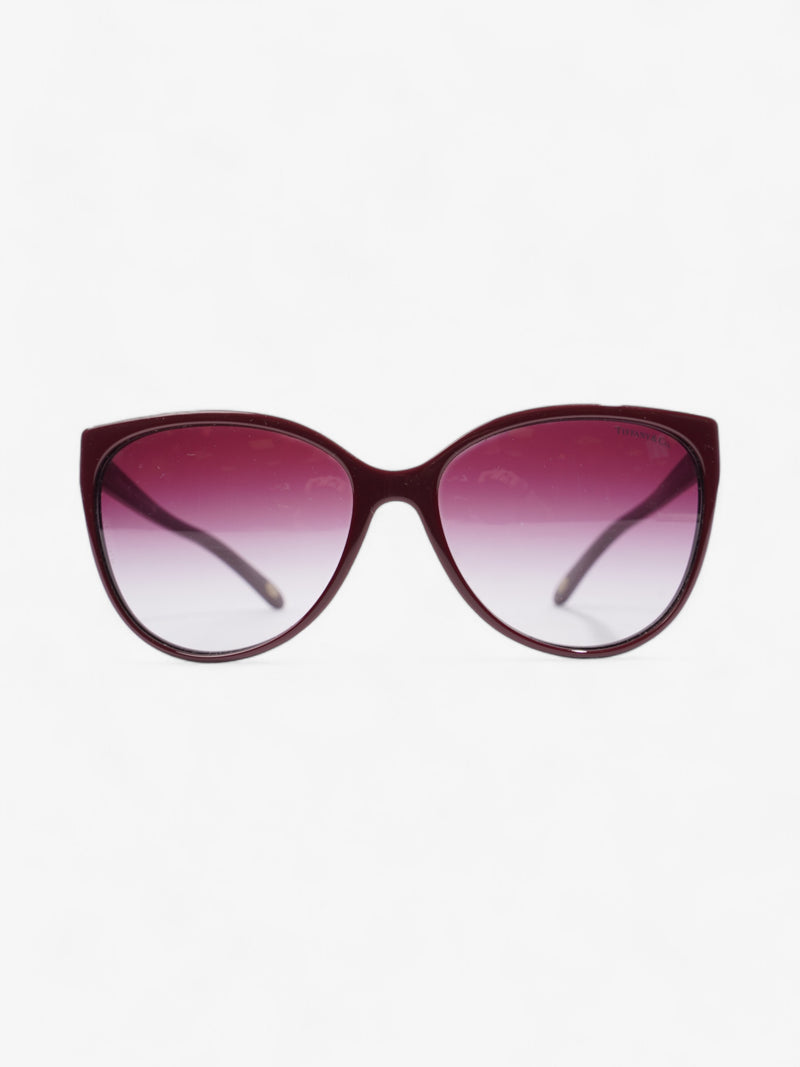  Tiffany and Co Cat Eye Sunglasses Burgundy Acetate 140mm