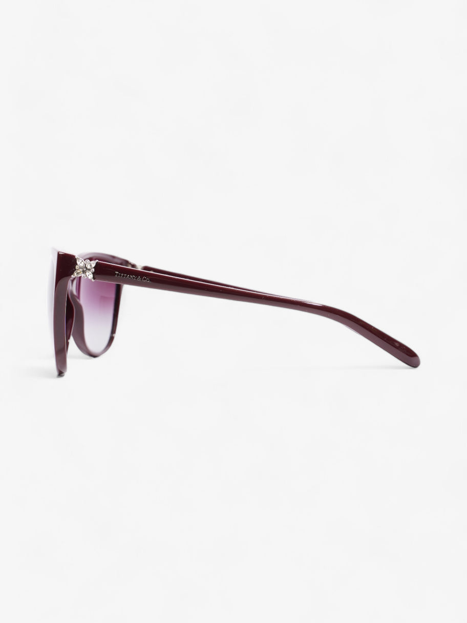 Tiffany and Co Cat Eye Sunglasses Burgundy Acetate 140mm Image 2