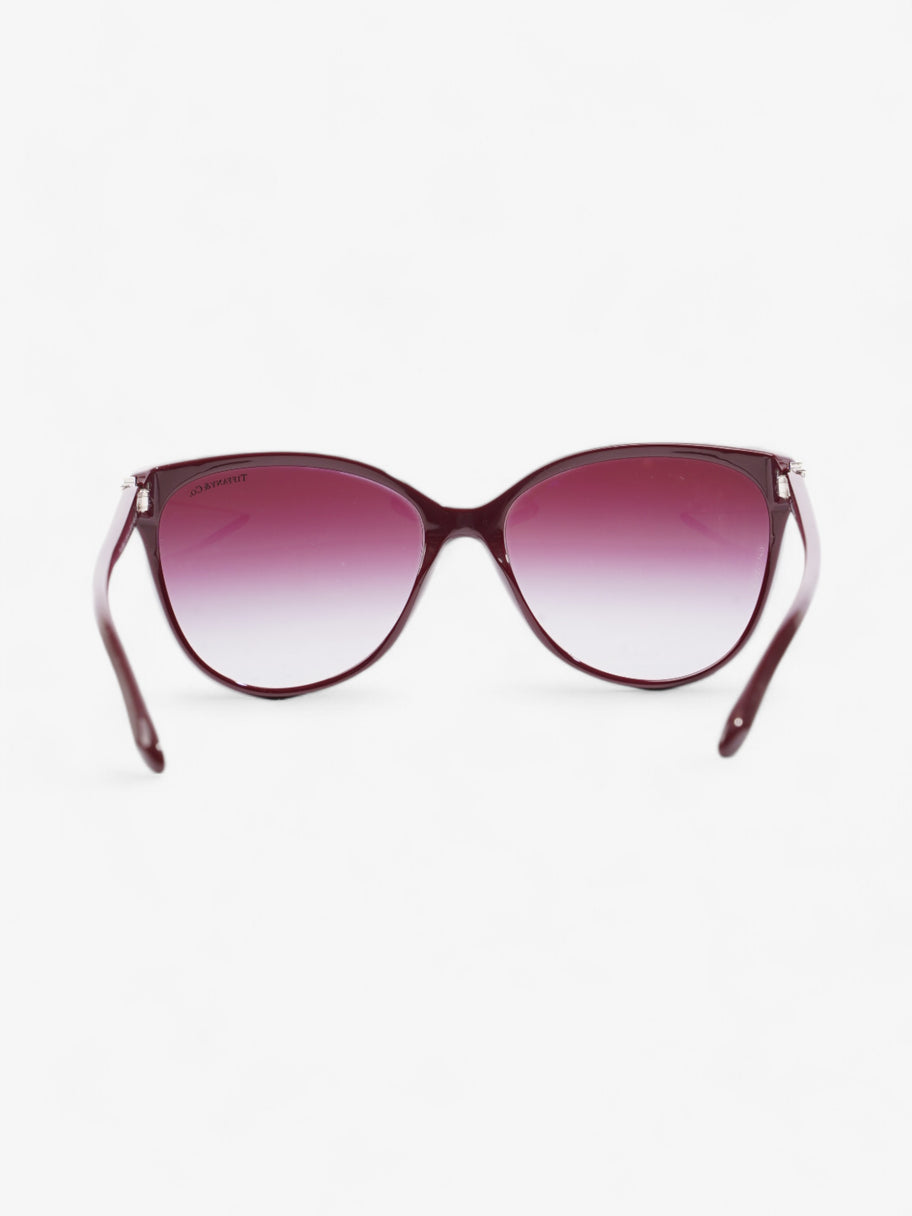 Tiffany and Co Cat Eye Sunglasses Burgundy Acetate 140mm Image 3