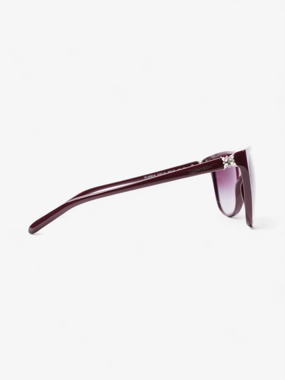 Tiffany and Co Cat Eye Sunglasses Burgundy Acetate 140mm Image 4